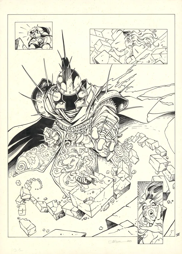 Planche noir et blanc, L'Épée de Cristal, L'épée de cristal - Intégrale,  Crisse