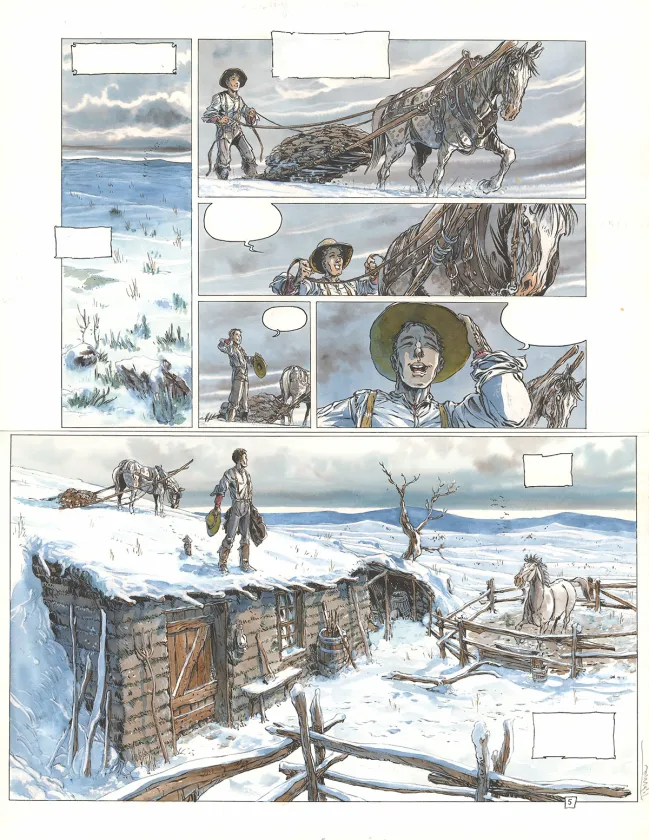Planche couleur, La Piste des Ombres, Trois tombes (T.2), Tiburce Oger