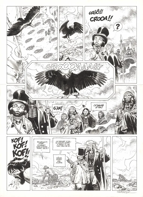 Planche noir et blanc, Undertaker, L'Indien blanc (T.5), Ralph Meyer