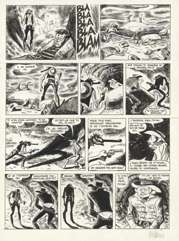 Planche noir et blanc, Gus, Happy Clem (T.4), Christophe Blain
