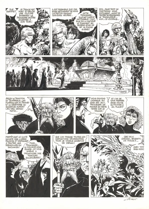 Black and white original page, Hans, La Princesse d'Ultis (T.9),  Kas