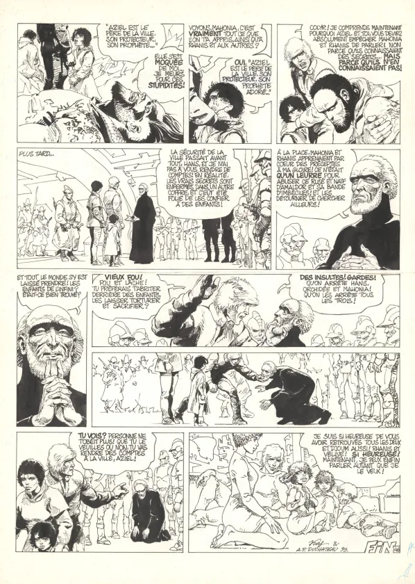 Black and white original page, Hans, Le Visage du monstre (T.8),  Kas