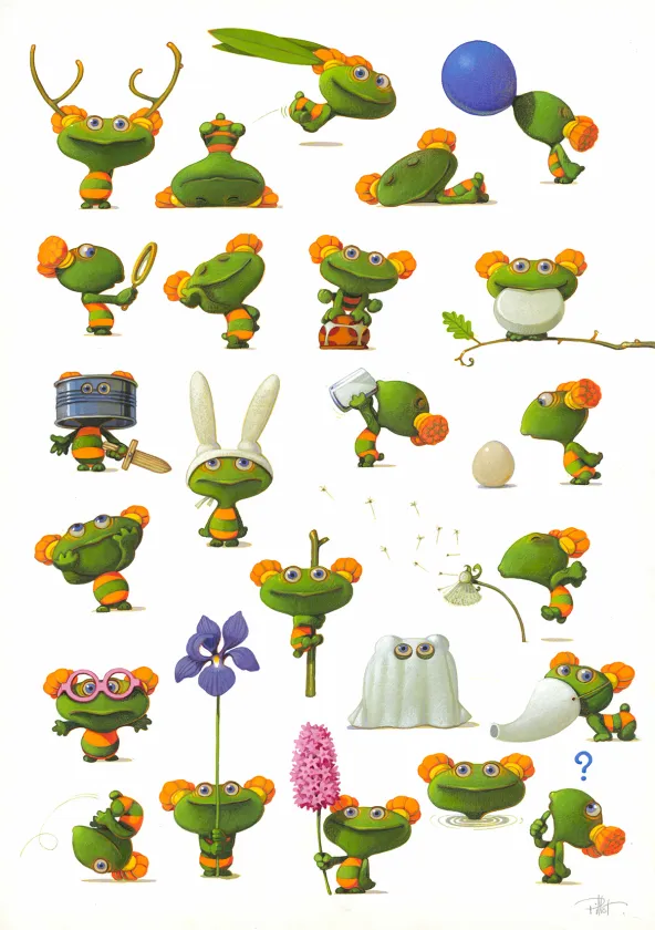 Colored illustration, Lulu Vroumette, L'Abécédaire Lulu Vroumette, Frédéric Pillot