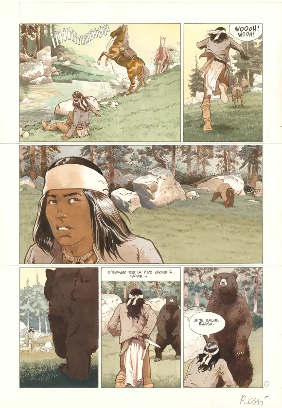 Colored original page, Comanche Trail, Christian Rossi
