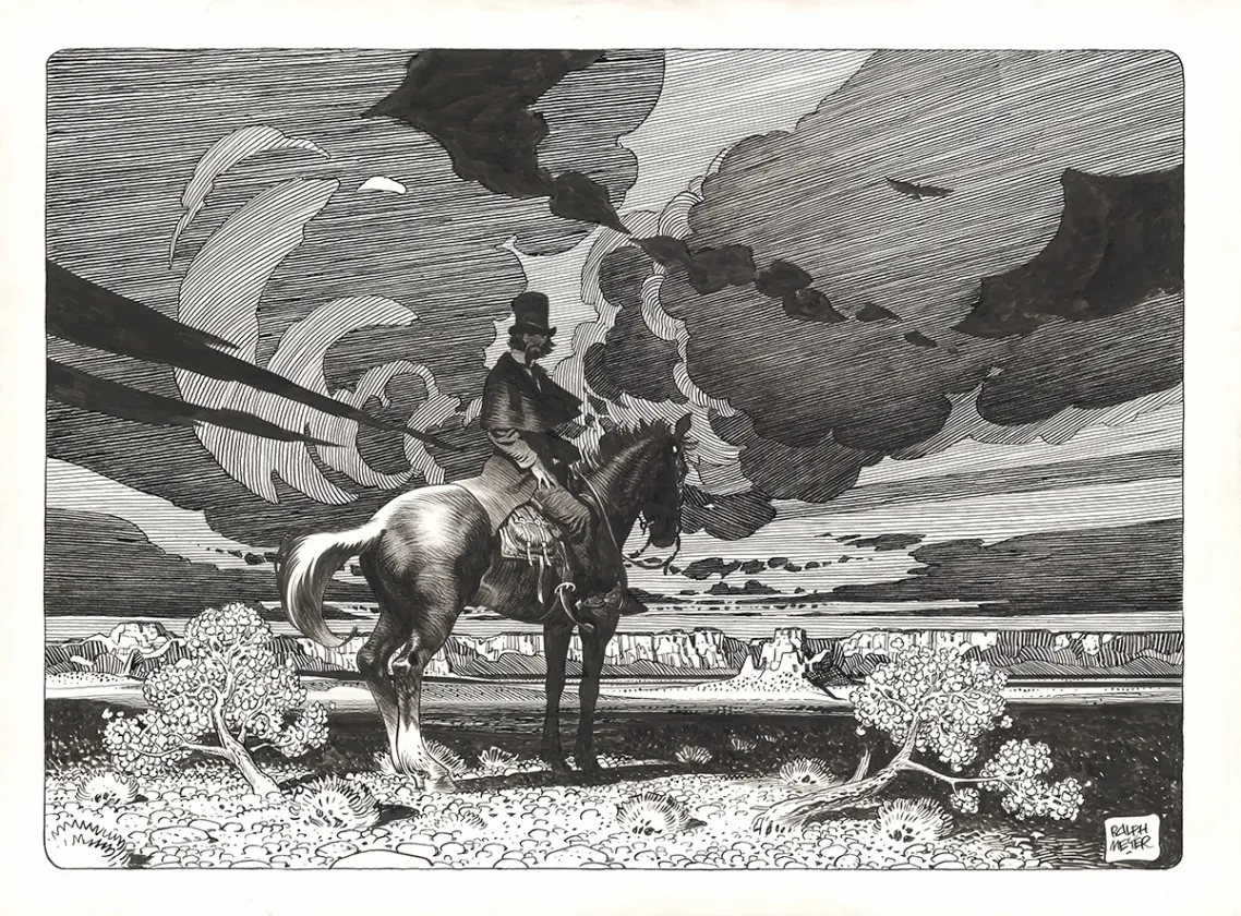 Illustration noir et blanc, Undertaker, Ralph Meyer