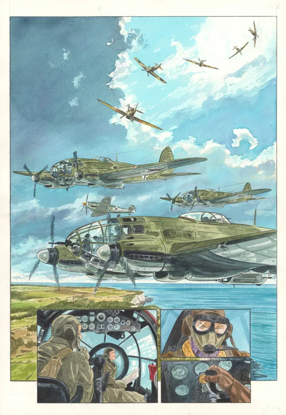 Planche couleur, Ciel d'orages, London burning (T.1),  Warnauts et Raives