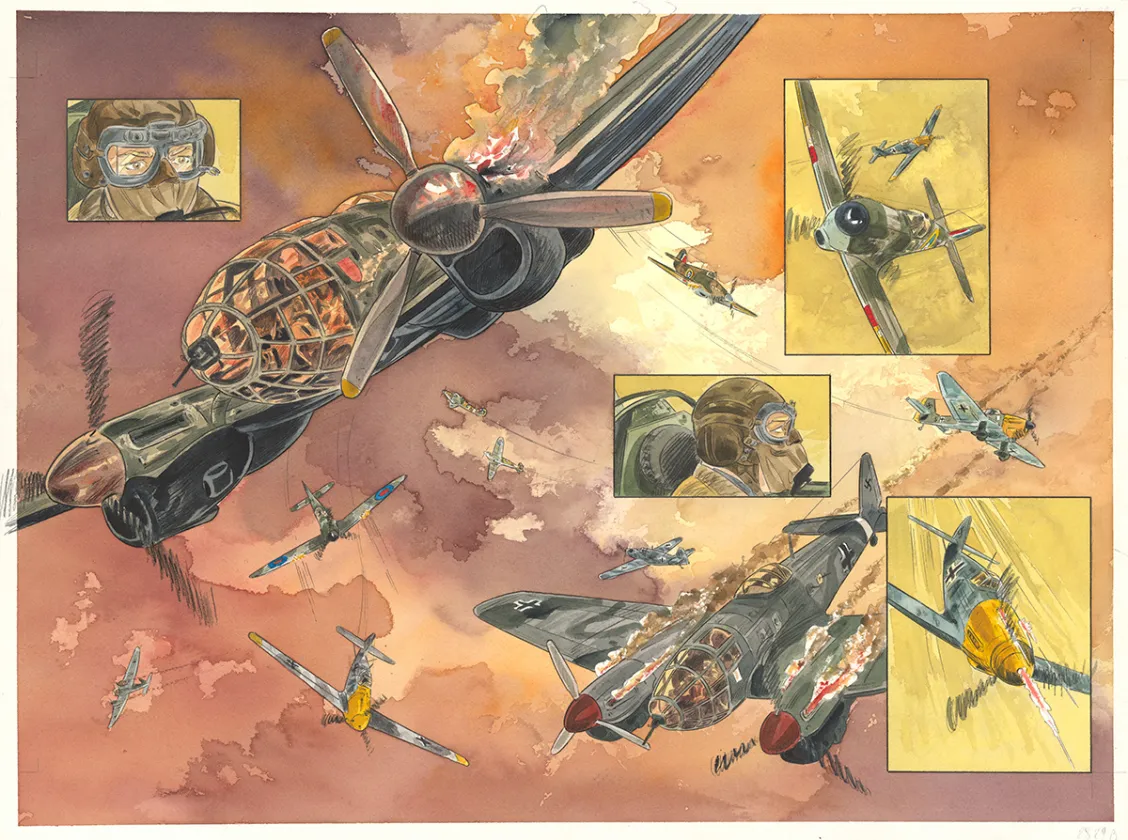 Planche couleur, Ciel d'orages, London burning (T.1),  Warnauts et Raives