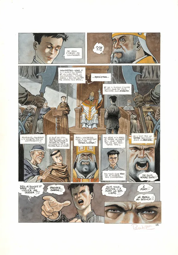 Colored original page, Cauchon... Ou l'homme qui tua Jeanne d'Arc, Joël Parnotte