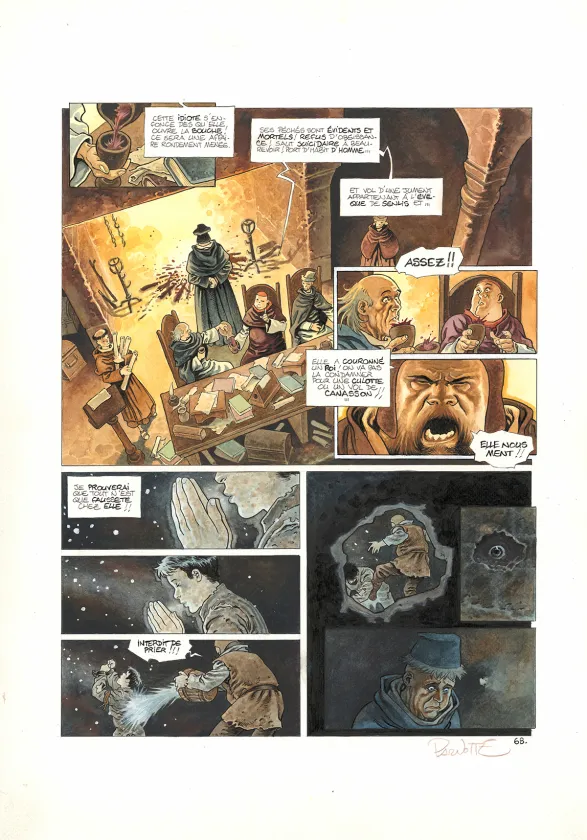 Colored original page, Cauchon... Ou l'homme qui tua Jeanne d'Arc, Joël Parnotte