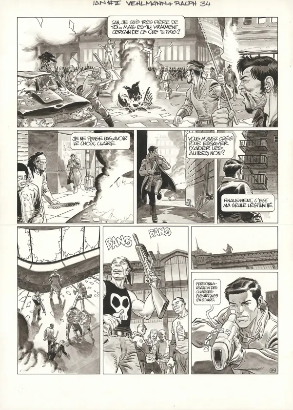 Planche noir et blanc, IAN, Leçon de ténèbres (T.2), Ralph Meyer