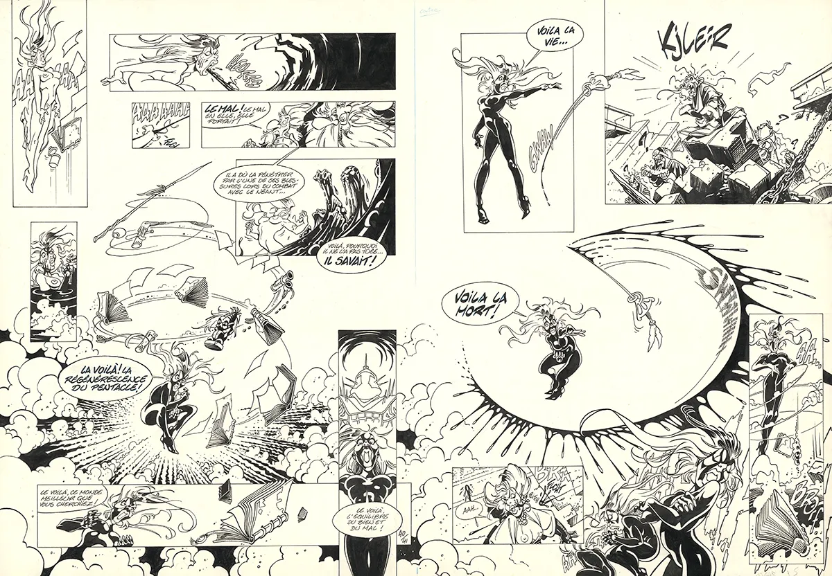 Planche noir et blanc, L'Épée de Cristal, Le Goût de sulfur (T.5),  Crisse