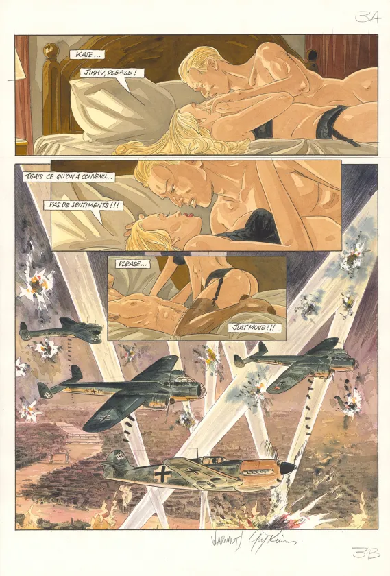 Planche couleur, Ciel d'orages, London burning (T.1),  Warnauts et Raives