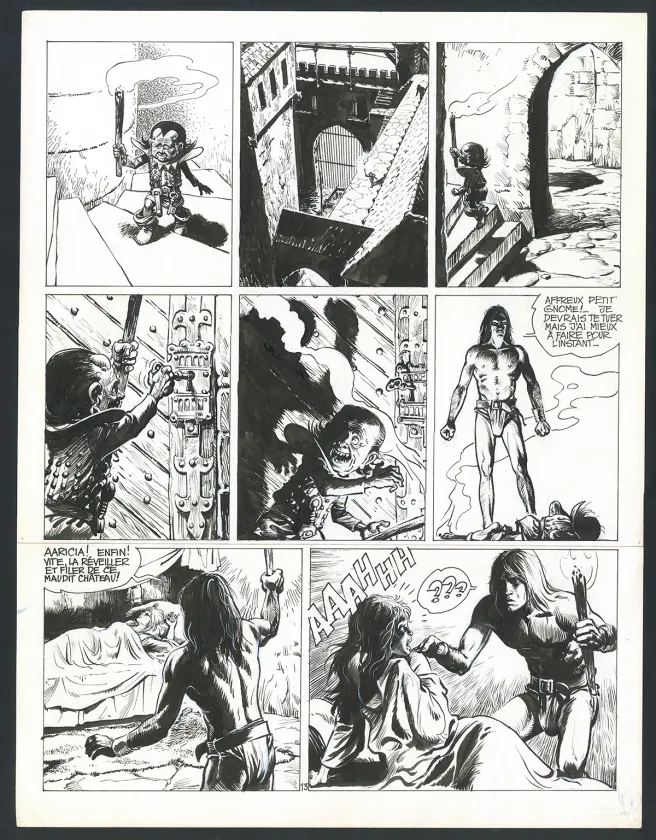 Black and white original page, Thorgal, Les Trois vieillards du pays d'Aran (T.3), Grzegorz Rosinski