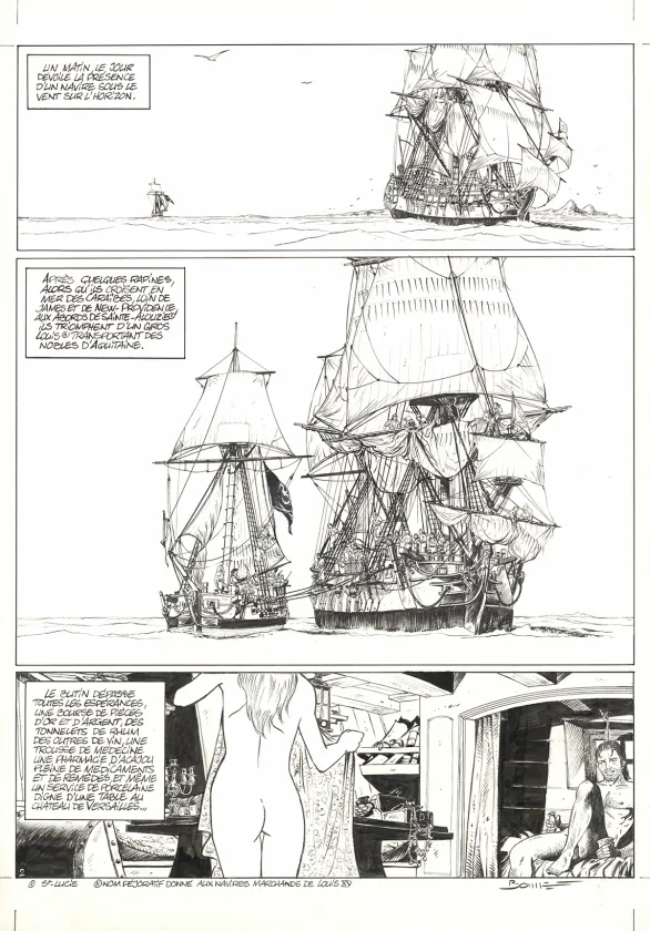 Planche noir et blanc, Ann Bonny, la louve des Caraïbes, Livre II (T.2), Franck Bonnet
