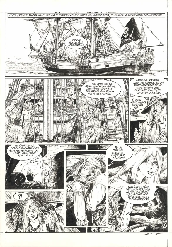 Planche noir et blanc, Ann Bonny, la louve des Caraïbes, Livre II (T.2), Franck Bonnet