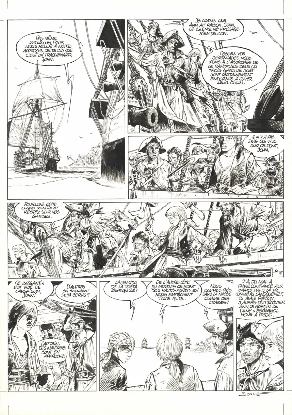 Planche noir et blanc, Ann Bonny, la louve des Caraïbes, Livre II (T.2), Franck Bonnet