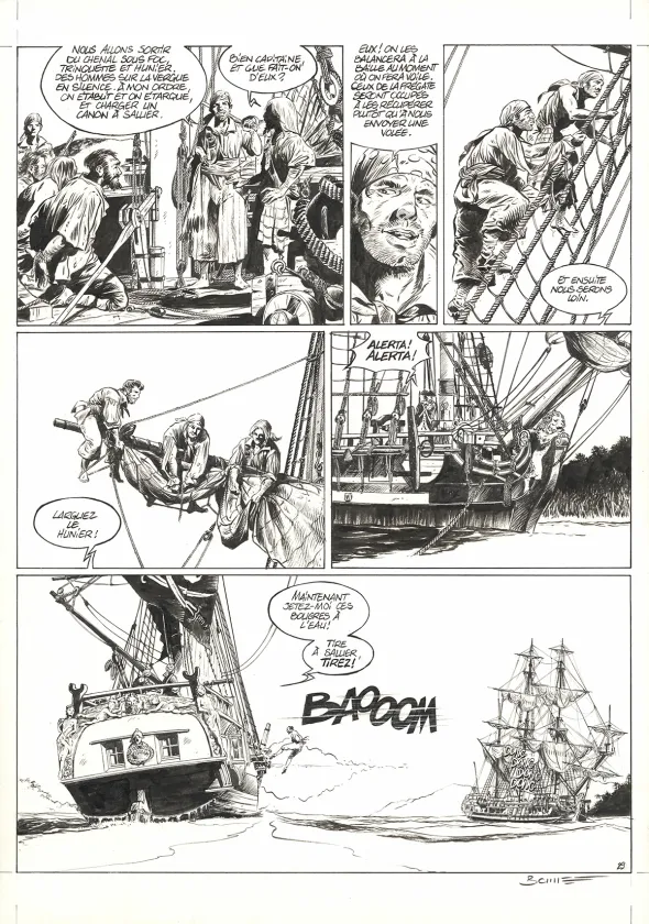 Planche noir et blanc, Ann Bonny, la louve des Caraïbes, Livre II (T.2), Franck Bonnet