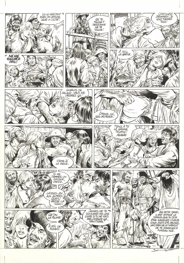 Planche noir et blanc, Ann Bonny, la louve des Caraïbes, Livre II (T.2), Franck Bonnet