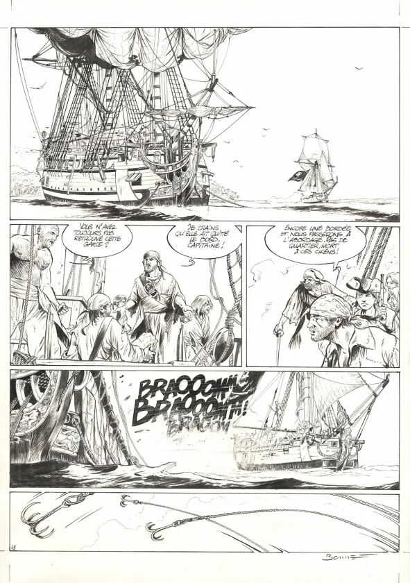 Planche noir et blanc, Ann Bonny, la louve des Caraïbes, Livre II (T.2), Franck Bonnet