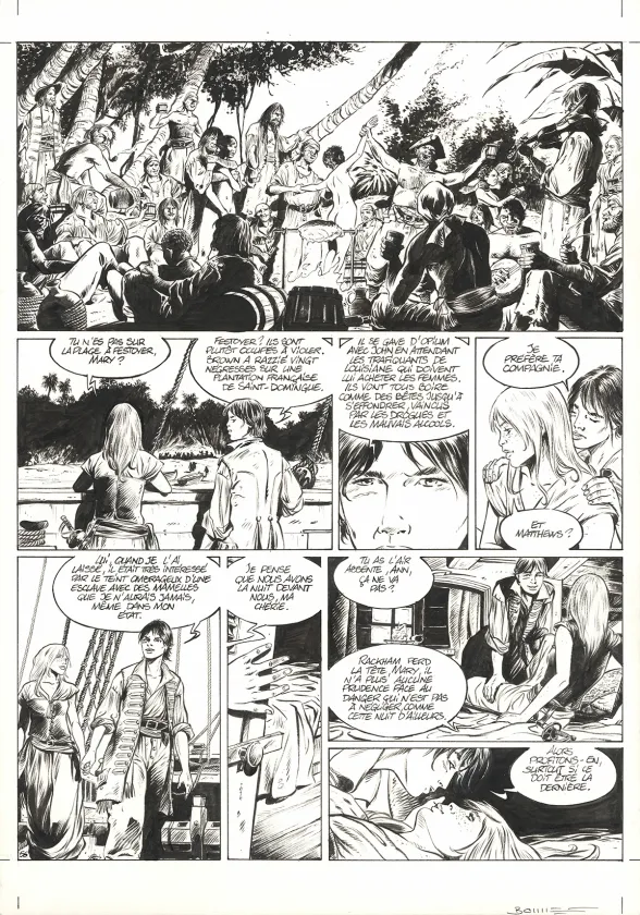 Planche noir et blanc, Ann Bonny, la louve des Caraïbes, Livre II (T.2), Franck Bonnet
