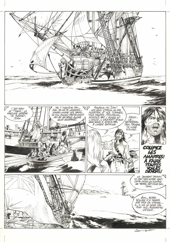 Planche noir et blanc, Ann Bonny, la louve des Caraïbes, Livre II (T.2), Franck Bonnet
