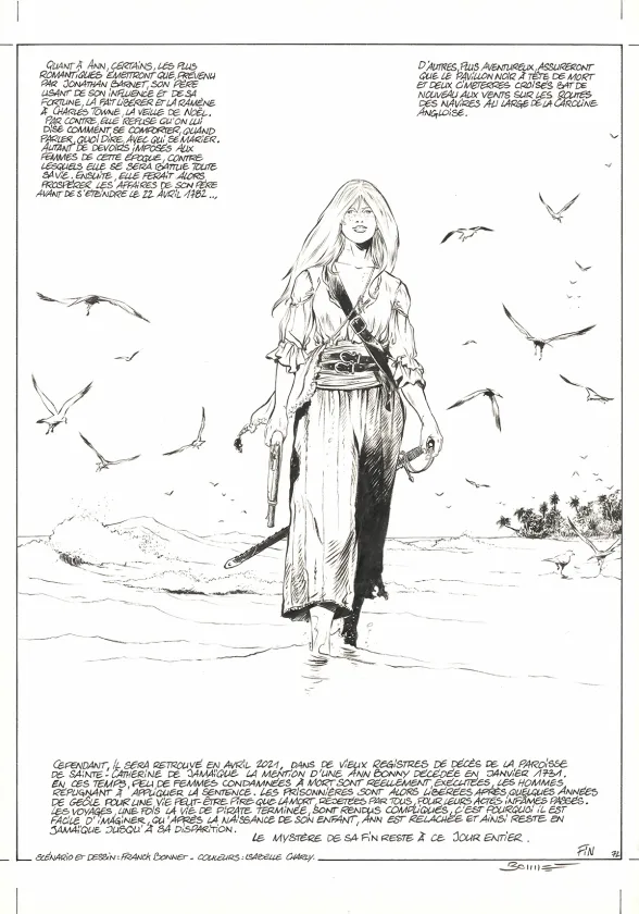 Planche noir et blanc, Ann Bonny, la louve des Caraïbes, Livre II (T.2), Franck Bonnet