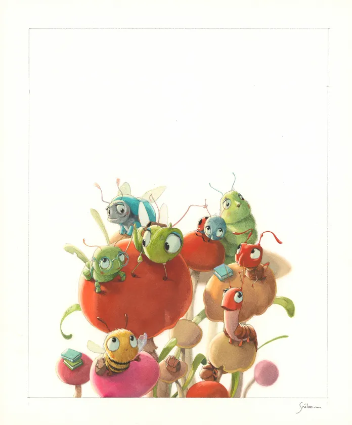 Illustration couleur, À la découverte des humains, Quentin Gréban