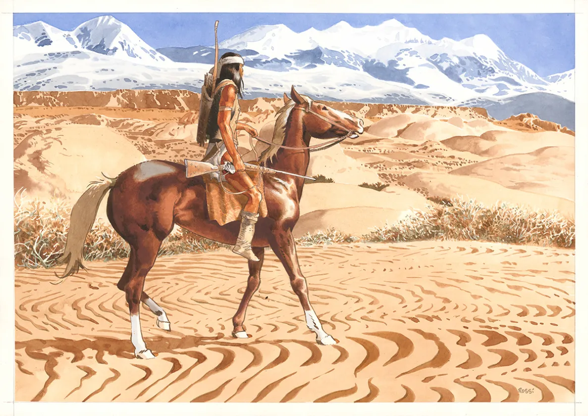 Colored illustration, Golden West, Christian Rossi