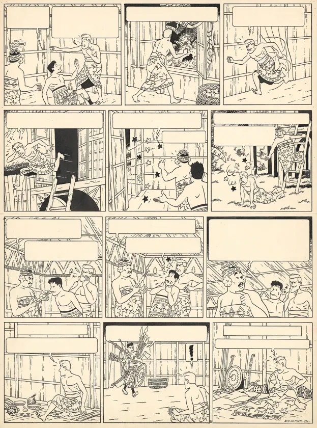 Planche noir et blanc, Barelli, Mr Barelli à Nusa Penida - Tome 1 (T.5), Bob De Moor
