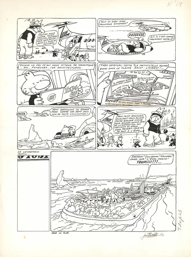 Planche noir et blanc, Balthazar, Bob De Moor