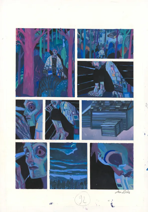 Colored original page, Frankenstein, David Sala