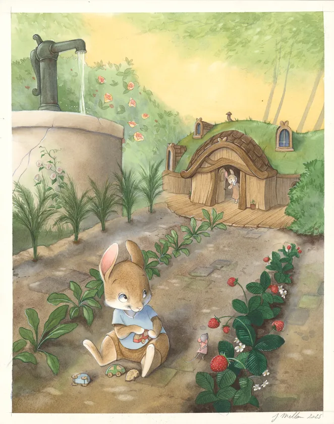 Illustration couleur, Les merveilleuses histoires de Grand Père dans la forêt, Julie Mellan