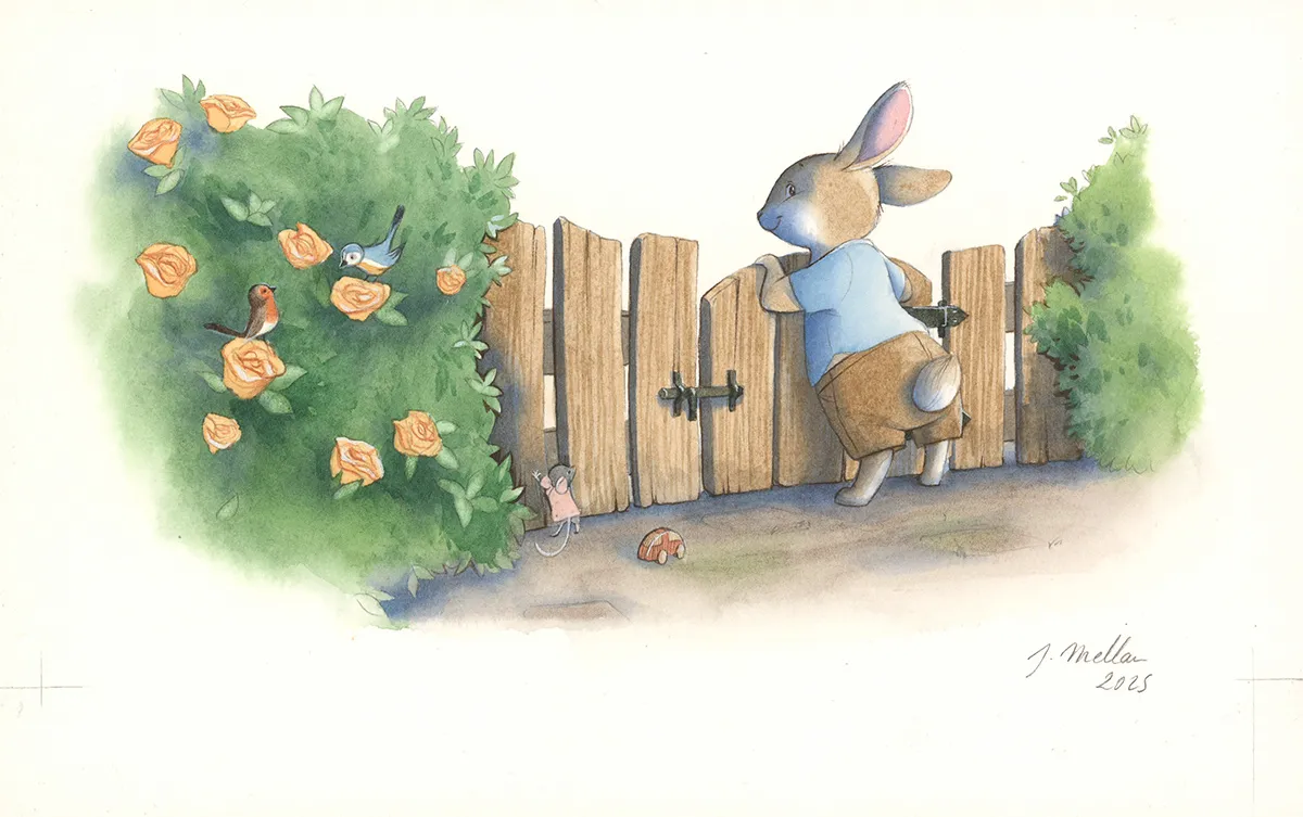 Illustration couleur, Les merveilleuses histoires de Grand Père dans la forêt, Julie Mellan