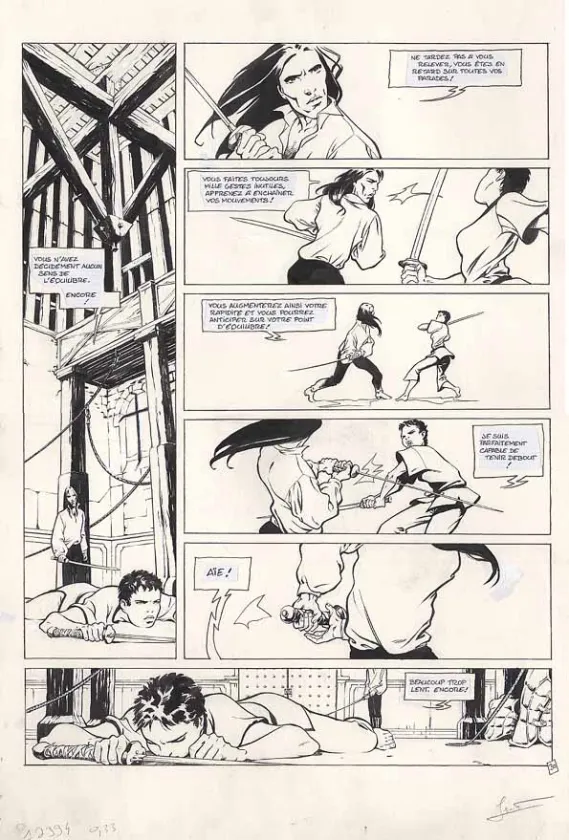 Black and white original page, Marie des Loups, La garde Rouge (T.1), Régis Penet