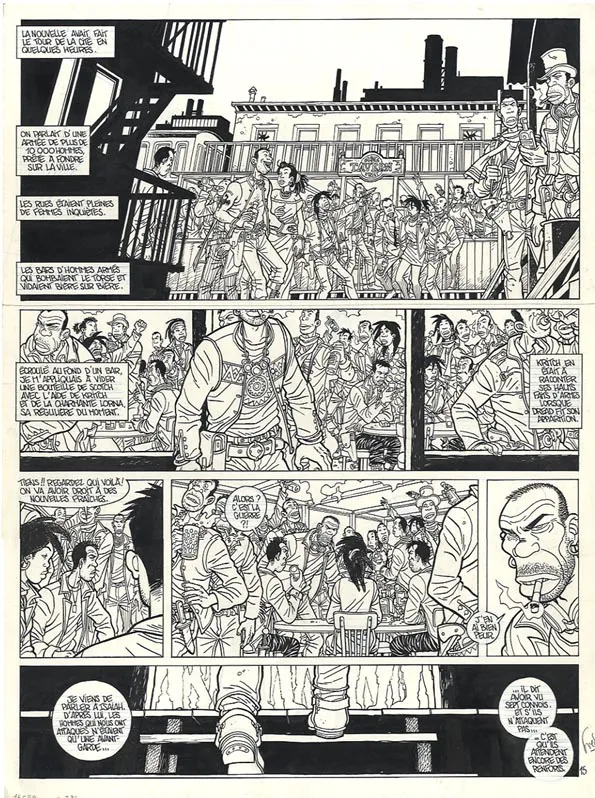 Planche noir et blanc, Rails, La chute du lion (T.3), Fred Simon