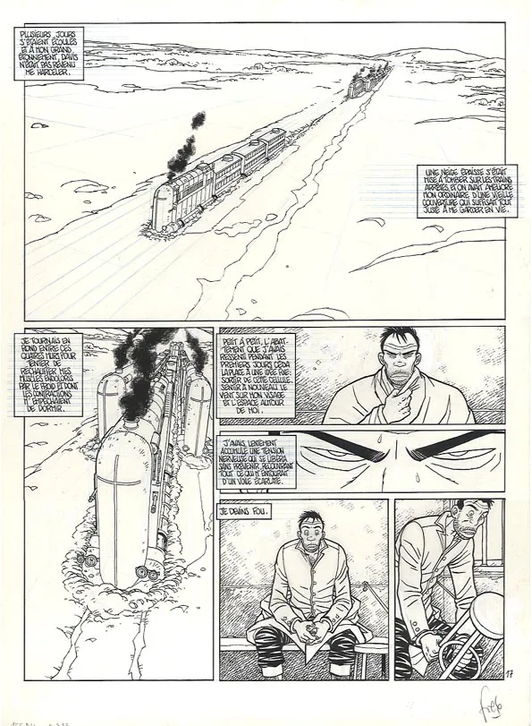 Planche noir et blanc, Rails, Face à face (T.4), Fred Simon