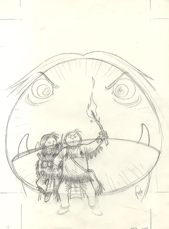 Projet de couverture, Popotka le petit sioux, Wendigo (T.2), Fred Simon