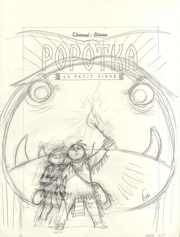 Projet de couverture, Popotka le petit sioux, Wendigo (T.2), Fred Simon
