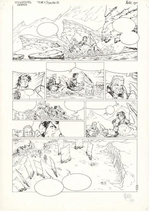 Planche noir et blanc, Kookaburra Universe, Le secret du sniper (T.1), Nicolas Mitric