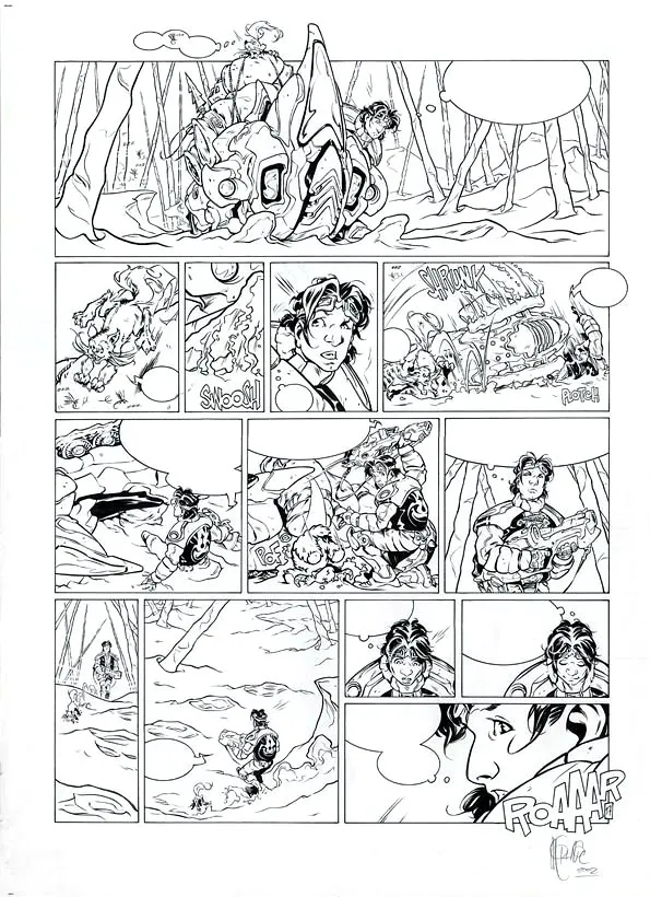 Planche noir et blanc, Kookaburra Universe, Le secret du sniper (T.1), Nicolas Mitric