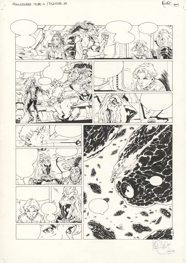Black and white original page, Kookaburra, Système Ragnarok (T.4), Nicolas Mitric