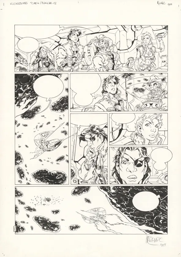 Black and white original page, Kookaburra, Système Ragnarok (T.4), Nicolas Mitric