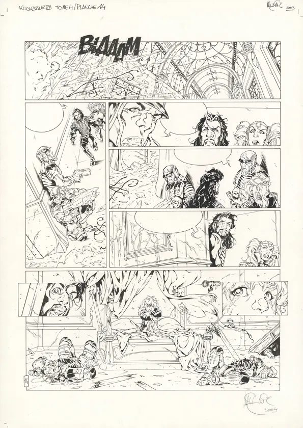 Black and white original page, Kookaburra, Système Ragnarok (T.4), Nicolas Mitric