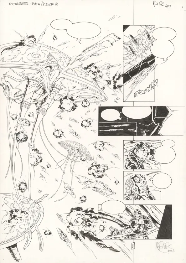 Planche noir et blanc, Kookaburra, Système Ragnarok (T.4), Nicolas Mitric