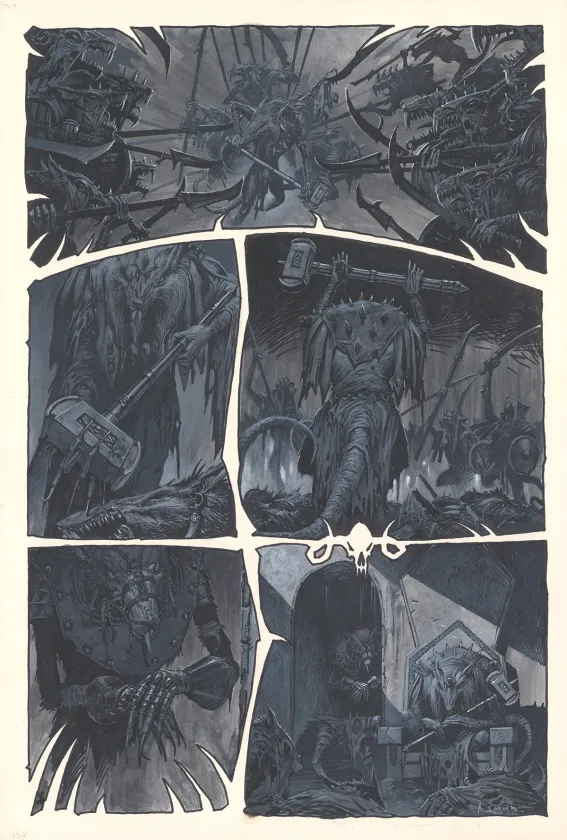 Planche noir et blanc, Warhammer, Tooth and Claim (T.3), Adrian Smith