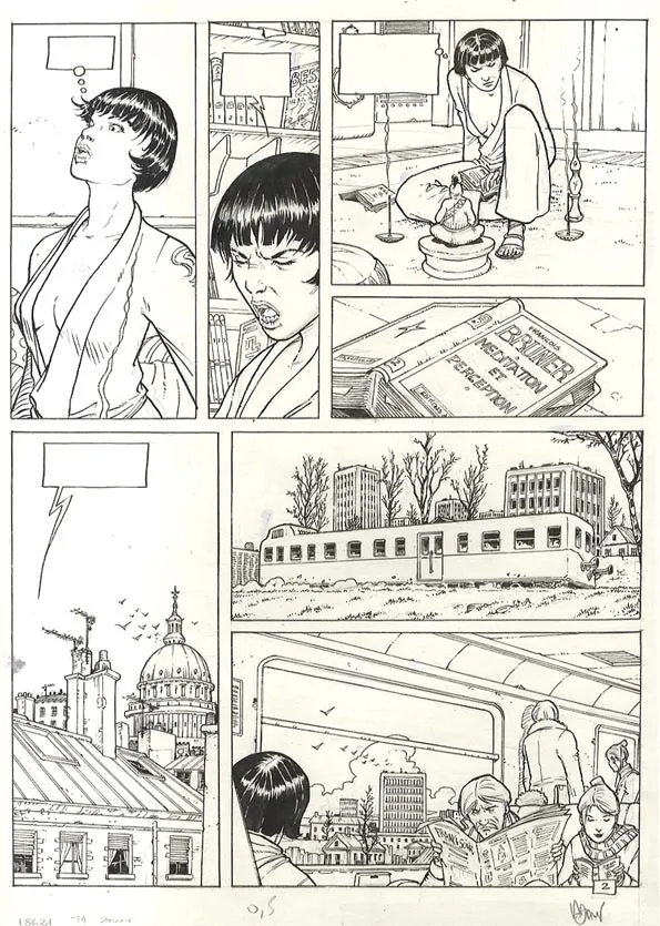Planche noir et blanc, La Malédiction de Zener, Sibylle (T.1), Philippe Adamov