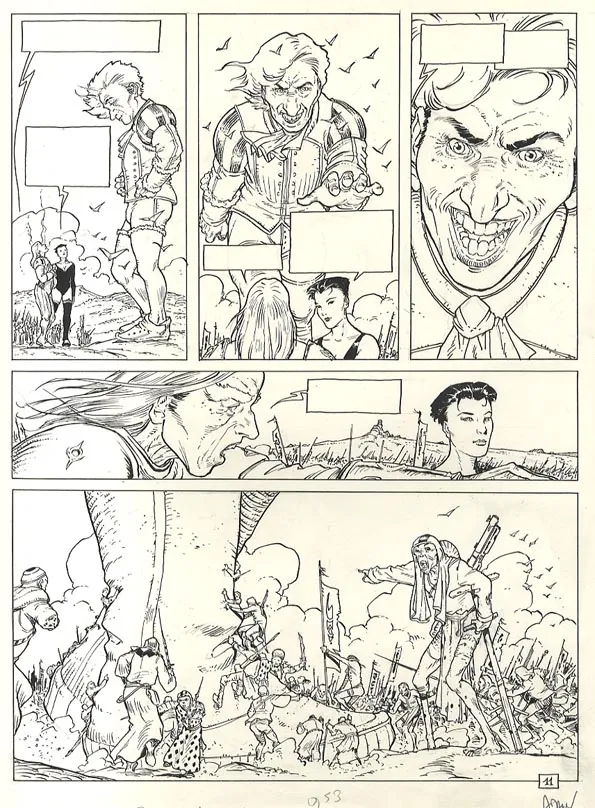 Black and white original page, Les Eaux de Mortelune, La Recherche du temps perdu (T.10), Philippe Adamov