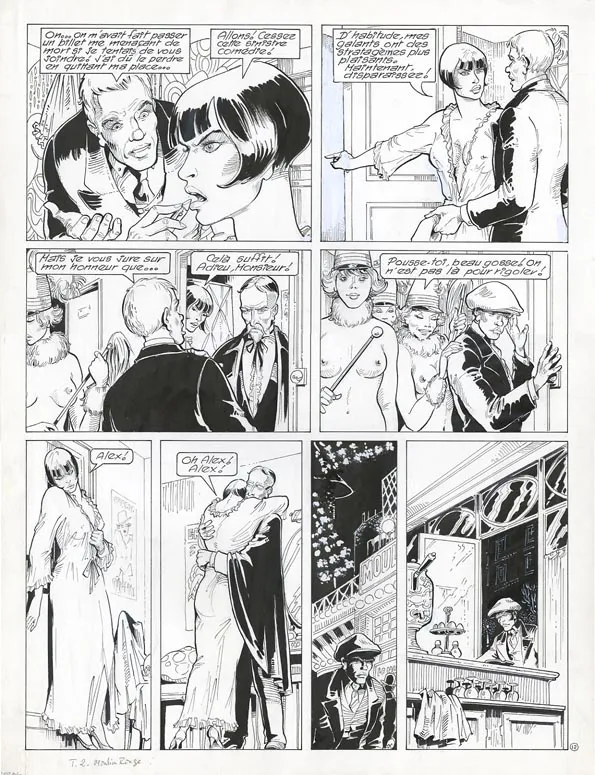 Planche noir et blanc, Louis la Guigne, Moulin Rouge (T.2), Jean-Paul Dethorey