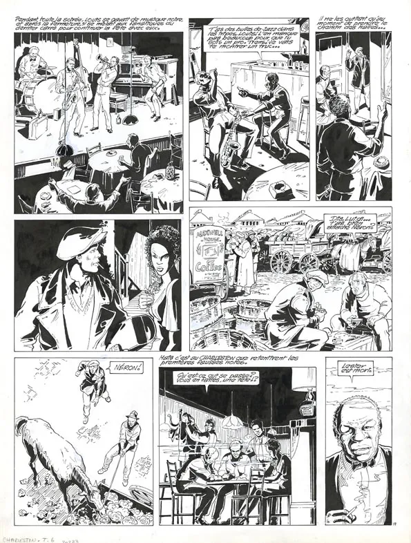 Planche noir et blanc, Louis la Guigne, Charleston (T.6), Jean-Paul Dethorey