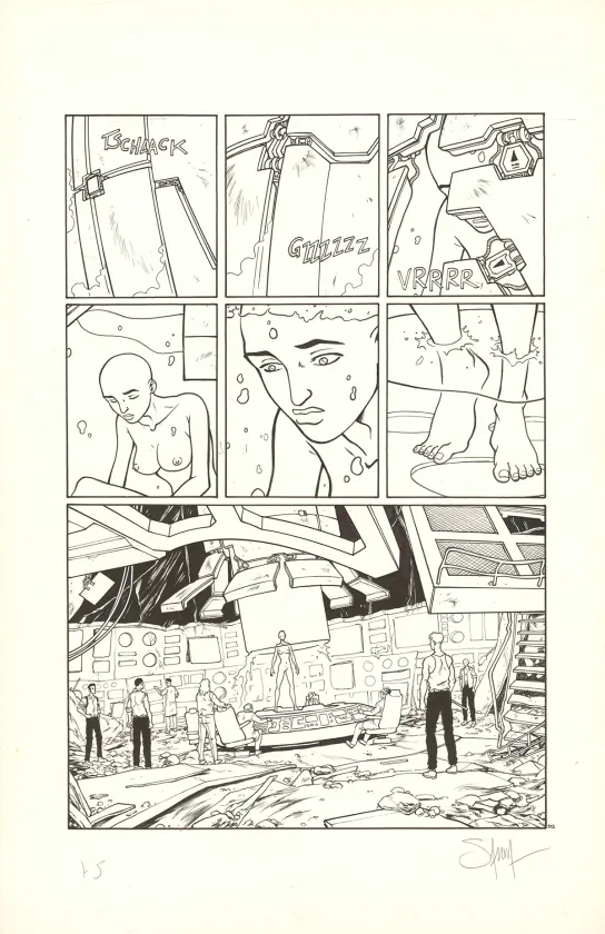 Planche noir et blanc, Nomad, Mémoire cache (T.5), Sylvain Savoia